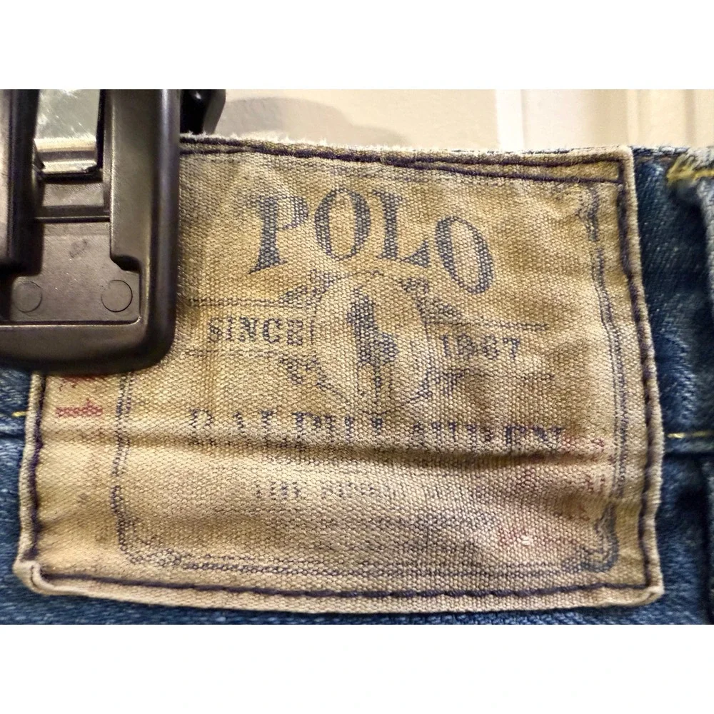 Polo Ralph Lauren Mens Straight Leg Jeans Blue Medium Wash‎ Button Fly 34x30